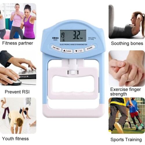 Electronic Grip Battery Blue EH101 Arm Training Machine Rally Meter Digital Fitness Tester ABS Women /Man Fitness Activity Tool