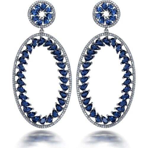 Ethnic Style Women Big Earring Made with AAA Cubic Zirconia Higher Quality Party Earrings Allergy Free Lead Free