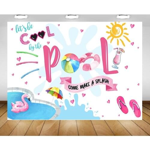 Cool Pool Party Background for Photography Come Make a Splash Swimming Pool Backdrop Photo Shoot Summer Birthday Photographic