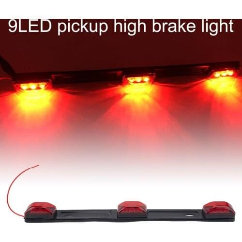 Clearance Light Bright Red 9 LED ID Light Bar Tail Brake Lamp with Reflective Tape for Truck