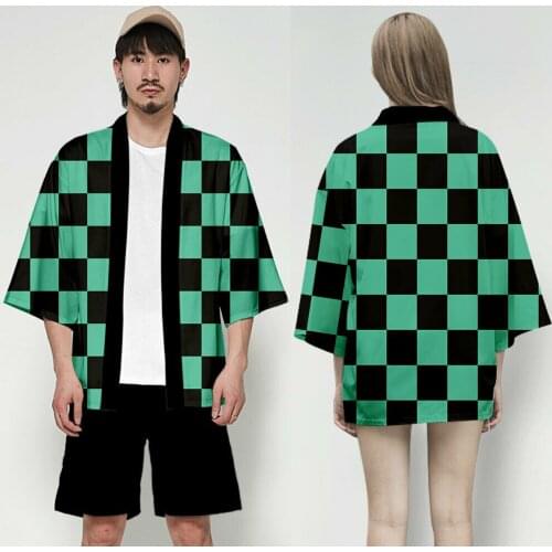 Japenese Style Demon Slayer Kimetsu No Yaiba Characters Cosplay Kimono Haori Coats Halloween Cardigans Adults Printed Tops