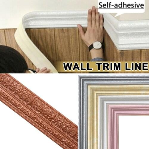 Wall Trim Line Skirting Border 3d Pattern Sticker Decoration Self Adhesive Waterproof Strip Drop Shipping Наклейки