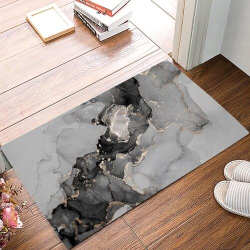 Marble Texture Ink Style Floor Mats for Living Rooms Anti-slip Carpets Kitchen Bathroom Rugs Entrance Doormat