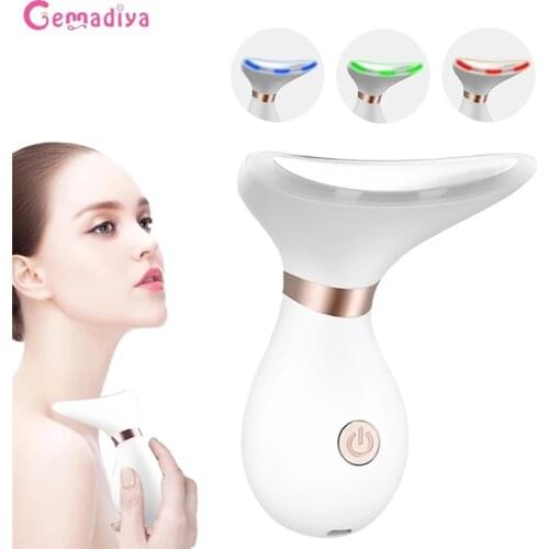 LED Sonic Vibration Face Massager Neck Wrinkle Treatment Anti-Aging Wrinkle Remover Reduce Double Chin Skin Care Facial Lifting
