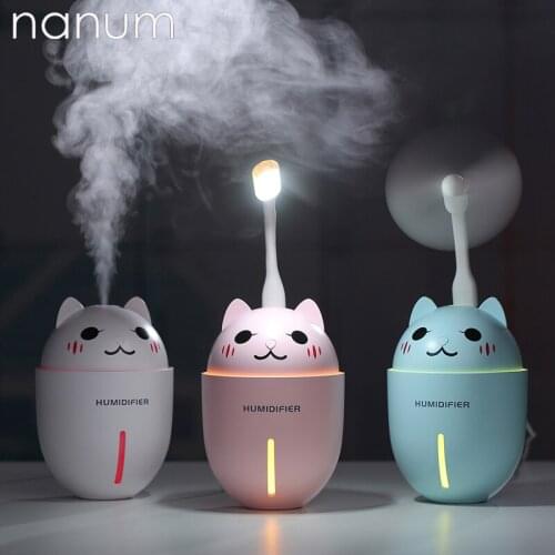 Car Air Freshener 3 in 1 Y1 Cute Pet Humidifier Ultrasonic Diffuser USB Fan LED Light Mini Purifier Mist Maker