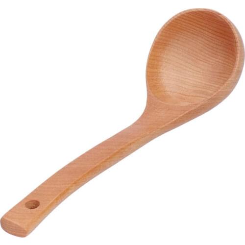 Beer collapsible straw Soup Wooden Spoon with Hanging Hole Long Handle Lightweight 27.5x7.5cm/10.8x2.9in foldable straw