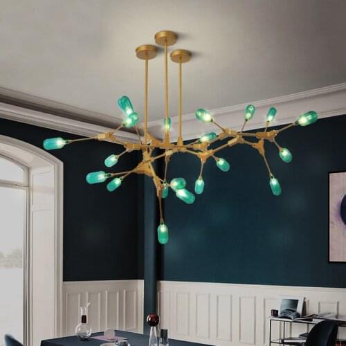 Pendant LED Lamp Nordic Glass Molecular Suspension 7 Heads New Fixture For Living Room Dining Room Home Pendant Lighting PA0249