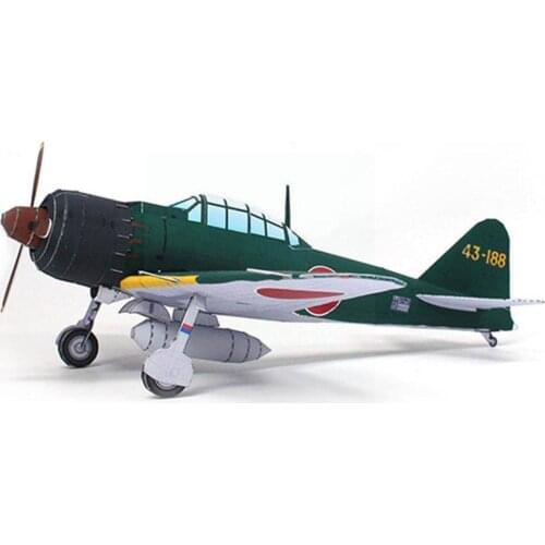 Apan A6m5a Zero Fighter Type 56 Aircraft Carrier Aircraft Model Paper Handicraft Paper Decoration Paper Model Paper Model P M0Y2