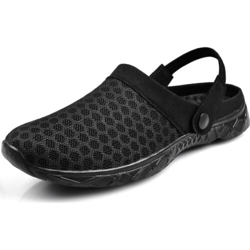 Casual Air Mesh Breathable Mens Slippers Summer EVA Sole Light Men Shoes Outdoor Hollow Out Non-slip Beach Mens Slippers 2021