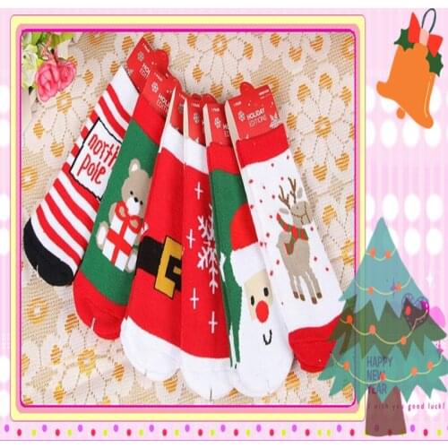 Christmas Sock for Child Gift Cute Lovely Baby Girl Boy Unisex Anti-slip Socks Animal Boots 1-4 Years infant baby stock 3 pairs