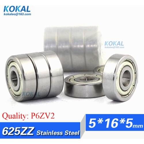 [S625zz-P6]Free Shipping 10pcs stainless steel ABEC-7 high quality S625ZZ S625 ball bearings inner 5mm bearing 5*16*5mm