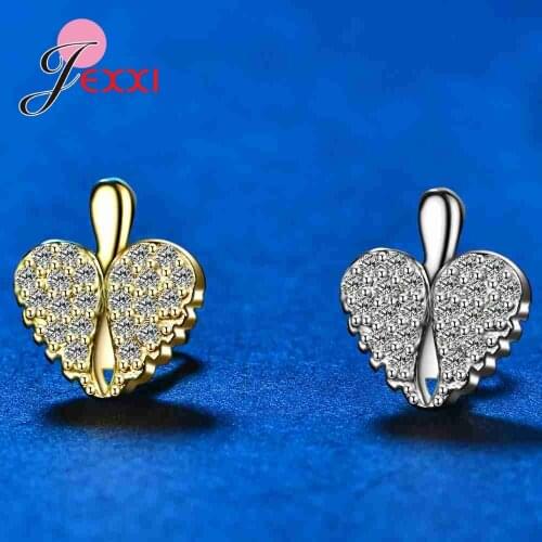 Modern Shiny Luxury Exquisite AAAAA Cubic Zirconia Heart shape Stud Earring 925 Sterling Silver Trendy Anillos Gifts