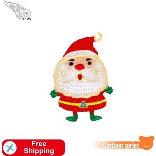 Cute Santa Claus Embroidered Patches Iron on for Clothing Decoration Little Accessories Small Size Kids Christmas Gifts Cartoon