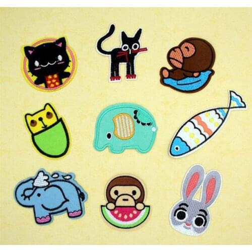 Fabric Embroidered Animal Cartoon Patches Clothes Stickers Bag Sew Iron On Applique DIY Apparel Sewing Clothing Accessories BU32