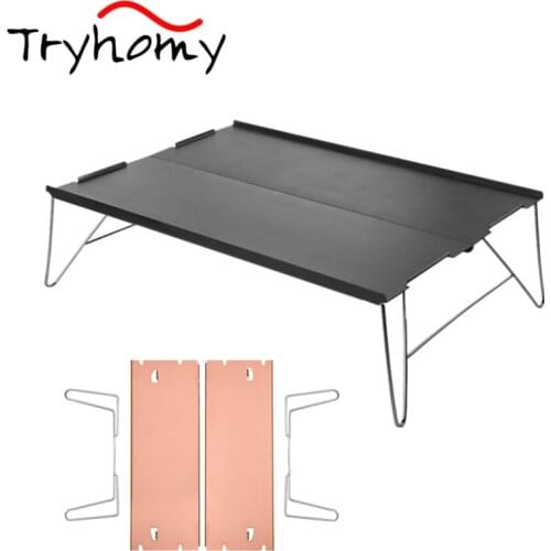 Tryhomy Ultralight Outdoor Camping Folding Table Portable Aluminium Alloy Dining Mini Desk Hiking Picnicing Tables New