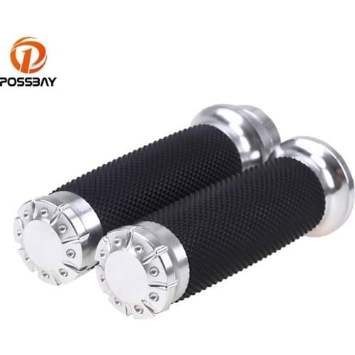 Vintage 25mm 1'' Aluminum Motocross Motorcycle Handle Bar Grip Scooter Handlebar Black/Silver For Dirt Bike ATV Moto For Harley