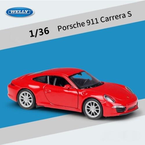 WELLY Diecast Car 1:36 Porsche 911 Carrera S Sports Car Pull Back Car Model Car Metal Alloy Toy Car For Kid Gifts Collection