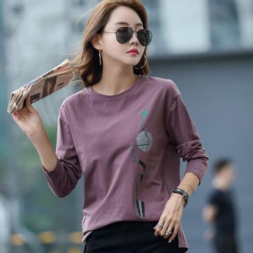 BOBOKATEER Tee Shirt Femme Oversized T Shirt Women 2021 Plus Size Clothes Camisetas Mujer Long Sleeve Woman Tshirts Cotton Tops