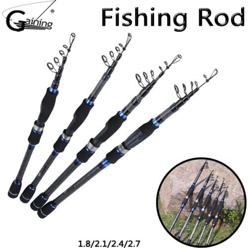 1.8-2.7M Sea Fishing Rod High Carbon Saltwater Telescopic Fishing Rod Rock Fishing Spinning Fishing Pole
