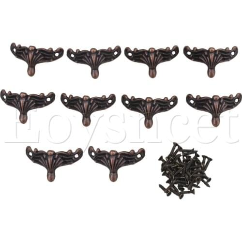 10pcs Antique Red Bronze Metal Corner for Funiture Box Table