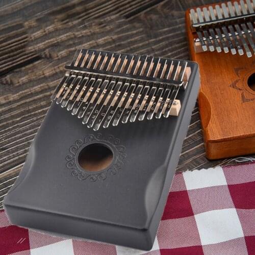17 Keys Kalimba Thumb Piano Bull Mahogany African Wood Mbira Body High Quality Handguard Finger Piano Kalimba Musical Percussion