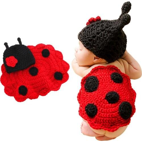 2Pcs/Set Newborn Baby Cartoon Beetle Hat Blanket Infant Costume Photo Props Babies Accessories Newborn Photography Props