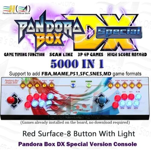 2021 New 8 Button Custom Pandora Box DX console 3000 in 1 have 3D game support fba mame ps1 SFC/SNES MD game save game can 3P 4P
