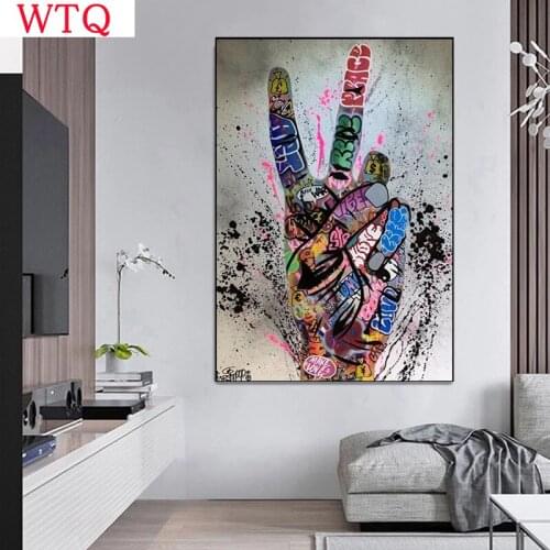 5D DIY Diamond Painting Mosaic LOVE Graffiti Art Hand Painting Diamond Embroidery Full drill Cross Stitch Kit Wall Art RoomDecor