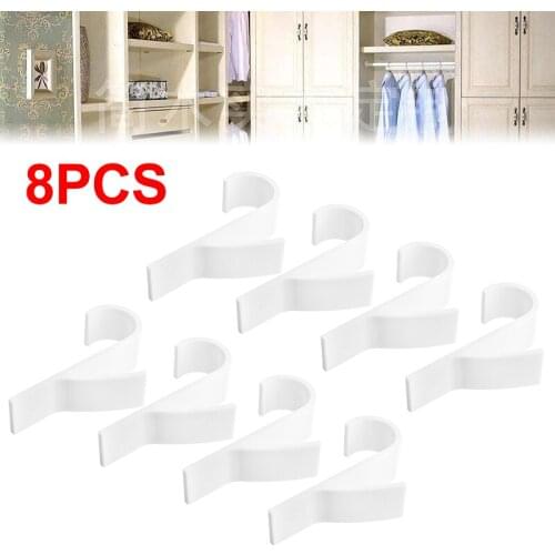 8Pcs White Hooks For Heated Towel Radiator Rail Bath Hook Holder Clothes Hanger Hanging Hooks Hats Bag Home Storage Wall Hanger