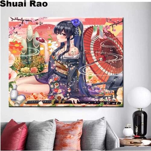 Square Diamond Painting"Japanese Geisha Samurai" 5D diy round diamond mosaic diamond embroidery sale cross-stitch set girl gift