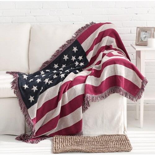 American style sofa Towel Blanket for Couch Sofa Decorative Slipcover Throws Rectangular Stitching Travel Plane Blanket carpet