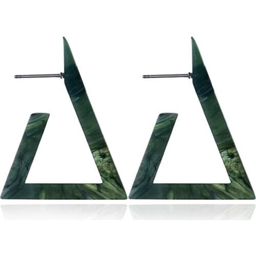 Dreamtop European Leopard Earrings Resin Acetate Earings Personality Exaggerated Geometric Triangle Acrylic Earings E10