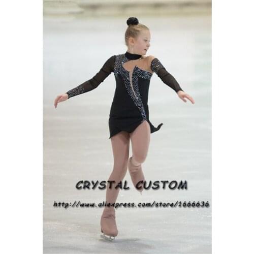 Crystal Custom Figure Skating Dresses For Girls Graceful New Brand Ice Skating Dresses For Competition DR4337