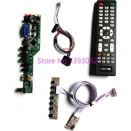 KIT fit N140BGE-LA2/LA3/LB2/LB3/LAA/L24/L41/L42/L43 40Pin VGA+USB Remote 1366*768 screen LVDS Analog TV control drive board