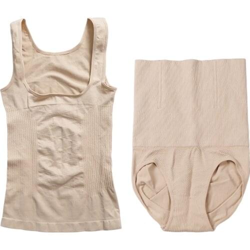 Women shaperwear Set Tank Tops and Control Panties High Waist Compression Flatten Belly for Postpartum Recovery Daily Life
