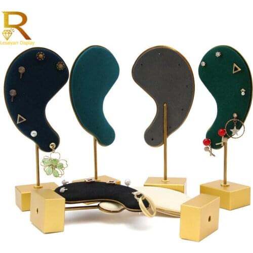 Creative Earring Stand Ear Shape Microfiber Earring Holder Ear Clip Stud Jewelry Display Organizer Stand Removable Earring Rack
