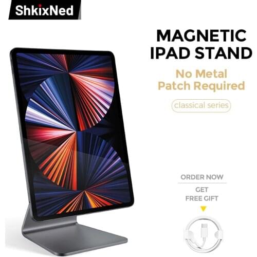 Lululook Magnetic Tablet Stand for 2021/2020/2018 iPad Pro 12.9/11 Inch,For iPad Air 4-360° Rotation, Switchable Landscape/Gray