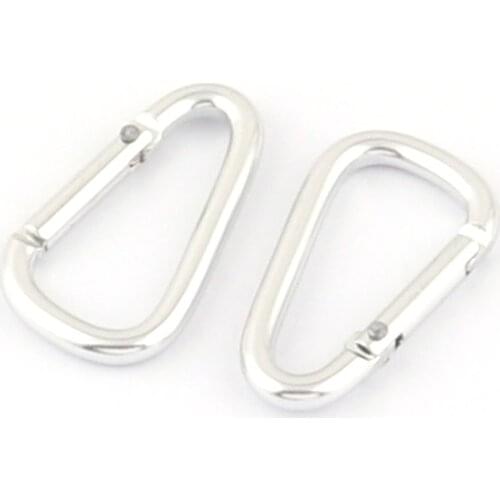 32mm Silver Carabiner Clasp Snap Hook Clip Keychain Hook Clasp Spring Ring Push Gate Clip for Backpack Clip Lanyard 4pcs