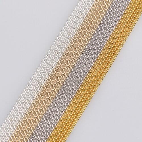 5m/lot 0.8x1.6x1.6mm Metal Iron Necklace Chains 4 Colors Bulk Link Chains For Necklace Bracelet Jewelry Making