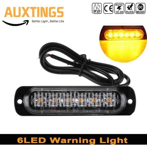18W Mini 6LED Light Work Bar Lamp Driving Fog Off Road SUV Auto Car Boat Truck Ultra Thin Flash Lamp Warning Lamp 12-24V