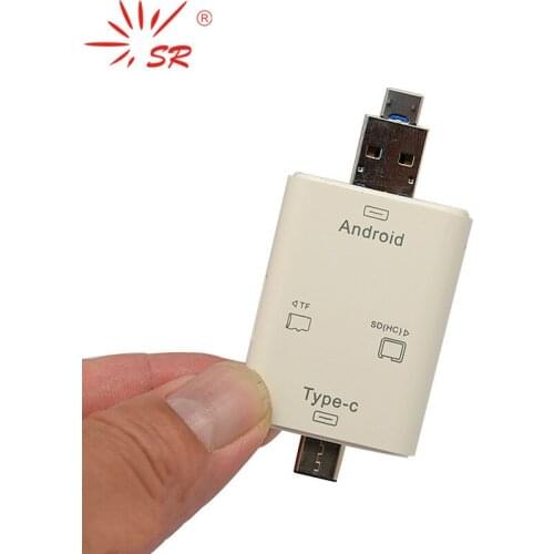 SR Multifunction Card Reader SD Micro USB 3.1 Type-C USB 2.0 Micro 3 in 1 Computer Phone Adapter