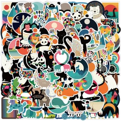 100PCS Mixed Style Kawaii Animal Graffiti Stickers For Kid Cartoon Animals Sticker Decal To DIY Stationery Luggage Laptop Guitar