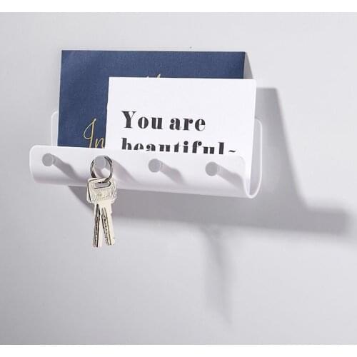 2021 new Nordic style home creative light luxury style plastic hook perforated wall-mounted porch coat and hat key storage rack