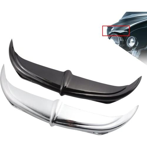 Bat Brow Fairing Chrome Black Accent Headlight Decoration Fit for Harley Touring Electra Glide FLHT Street Glide FLHX Trike Tri