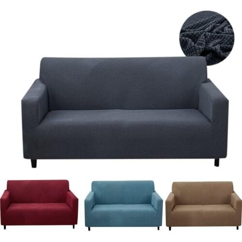 15 Solid Color Thick Sofa Protector Jacquard Solid Printed Sofa Covers For Living Room Couch Cover Corner Sofa Slipcover L Shape