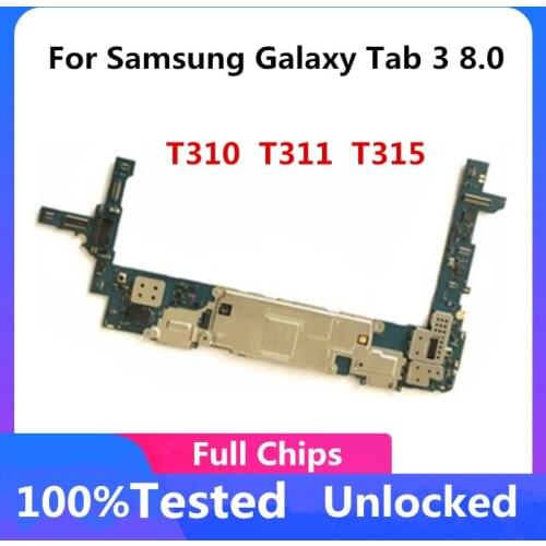 EU Verison Logic Board for Samsung Galaxy Tab 3 8.0 T311 T310 T315 Motherboard Original Unlocked Mainboard Full Chips Clean IMEI
