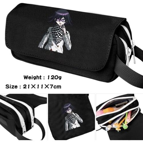 Anime Danganronpa Junko Canvas Pencil Case High Capacity Pen Bags Cute Letter Pencil Bags For Girls and Boys Gift School Supplie
