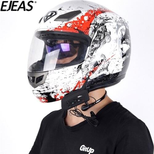 Motorcycle Bluetooth Walkie Talkie Single/double V4 Full Duplex Real Time Call Helmet Bluetooth Talkie Walkie Headset