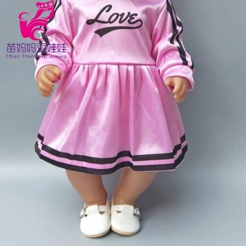 Fits for 43cm baby dolls Cheerleaders pink dress 18 inch girl dolls sport short dress