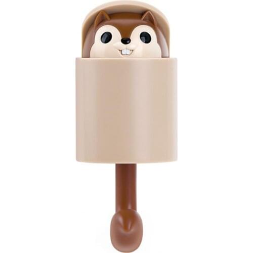 Durable Hanger Hook Wall Mounted Punch-free Wear-resistant Squirrel-Hiding Load Bearing Self-Adhesive Cartoon Hanger for Towel